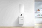 KUBEBATH BLISS 16″ HIGH GLOSS WHITE WALL MOUNT MODERN BATHROOM VANITY - Image 2
