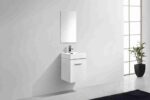 KUBEBATH BLISS 16″ HIGH GLOSS WHITE WALL MOUNT MODERN BATHROOM VANITY - Image 3