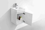 KUBEBATH BLISS 16″ HIGH GLOSS WHITE WALL MOUNT MODERN BATHROOM VANITY - Image 5