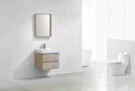KUBEBATH BLISS 24″ NATURE WOOD WALL MOUNT MODERN BATHROOM VANITY - Image 2