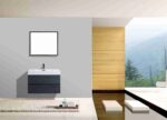 KUBEBATH BLISS 36″ GRAY OAK WALL MOUNT MODERN BATHROOM VANITY - Image 2