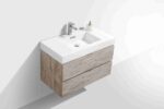 KUBEBATH BLISS 36″ NATURE WOOD WALL MOUNT MODERN BATHROOM VANITY - Image 3