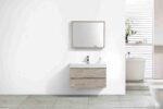 KUBEBATH BLISS 36″ NATURE WOOD WALL MOUNT MODERN BATHROOM VANITY - Image 5