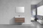 KUBEBATH BLISS 40″ BUTTERNUT WALL MOUNT MODERN BATHROOM VANITY - Image 2