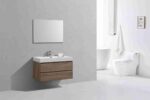 KUBEBATH BLISS 40″ BUTTERNUT WALL MOUNT MODERN BATHROOM VANITY - Image 3