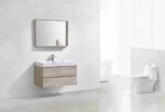 KUBEBATH BLISS 40″ NATURE WOOD WALL MOUNT MODERN BATHROOM VANITY - Image 2