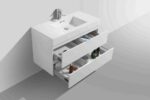 KUBEBATH BLISS 40″ HIGH GLOSS WHITE WALL MOUNT MODERN BATHROOM VANITY - Image 5