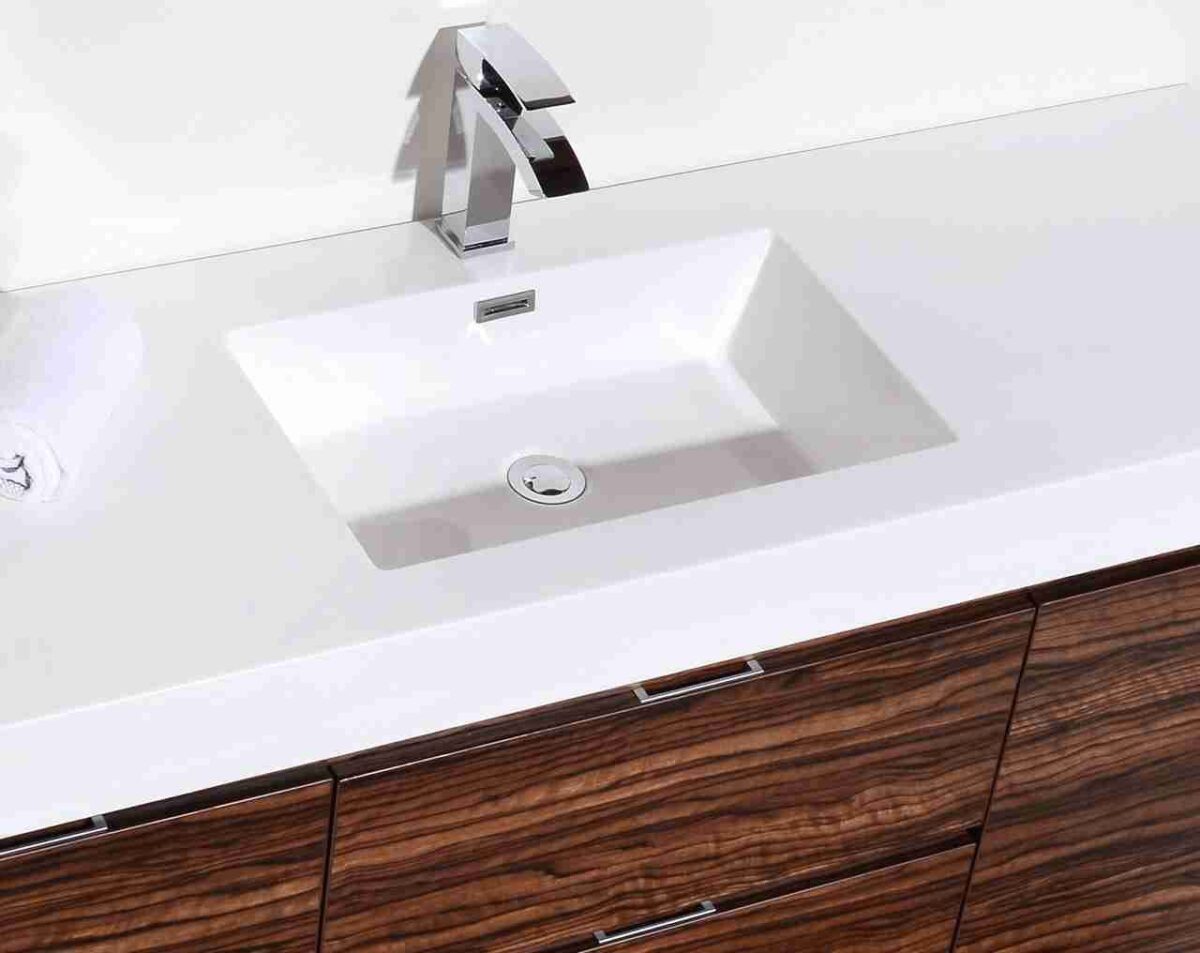 KUBEBATH BLISS 60″ WALNUT WALL MOUNT SINGLE SINK MODERN BATHROOM VANITY - Image 5