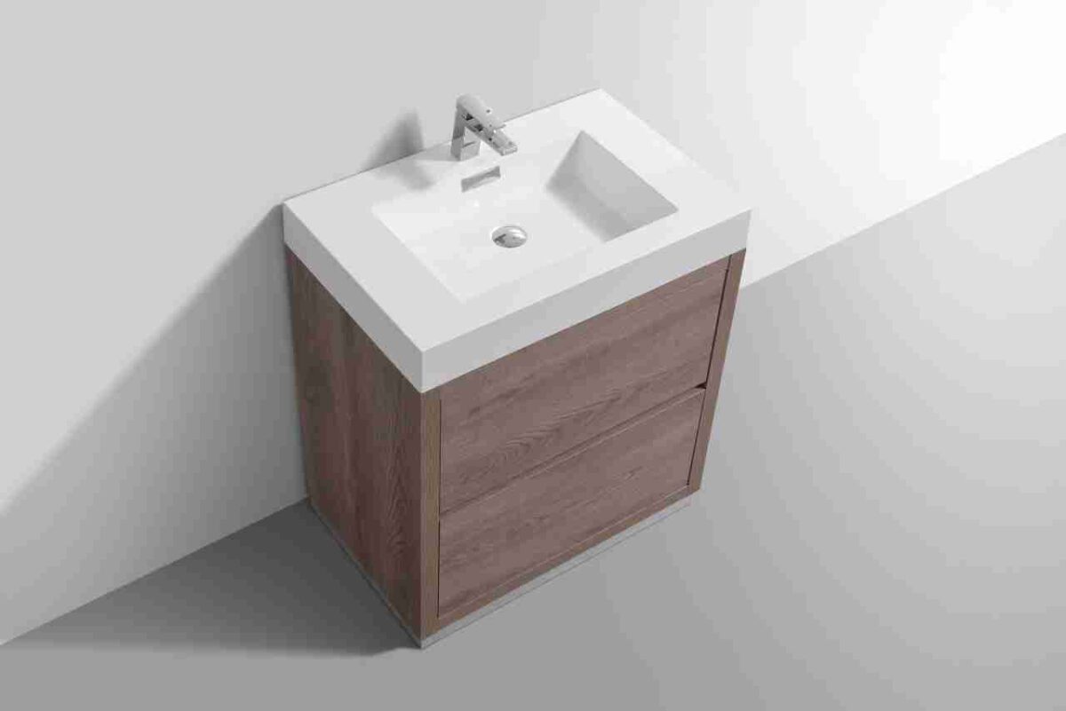 KUBEBATH BLISS 30″ BUTTERNUT FREE STANDING MODERN BATHROOM VANITY - Image 4