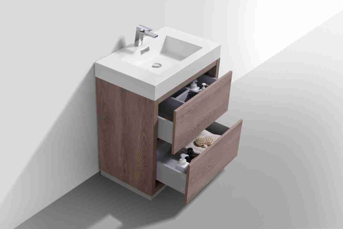 KUBEBATH BLISS 30″ BUTTERNUT FREE STANDING MODERN BATHROOM VANITY - Image 5