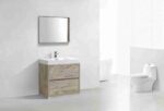 KUBEBATH BLISS 36″ NATURE WOOD FLOOR MOUNT MODERN BATHROOM VANITY - Image 3
