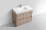 KUBEBATH BLISS 36″ NATURE WOOD FLOOR MOUNT MODERN BATHROOM VANITY - Image 4