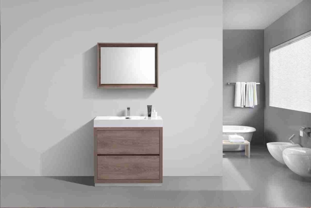 KUBEBATH BLISS 40″ BUTTERNUT FREE STANDING MODERN BATHROOM VANITY - Image 2