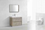 KUBEBATH BLISS 40″ NATURE WOOD FLOOR MOUNT MODERN BATHROOM VANITY - Image 3