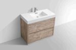 KUBEBATH BLISS 40″ NATURE WOOD FLOOR MOUNT MODERN BATHROOM VANITY - Image 4