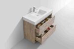 KUBEBATH BLISS 40″ NATURE WOOD FLOOR MOUNT MODERN BATHROOM VANITY - Image 5