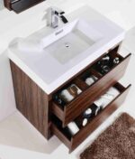 KUBEBATH BLISS 40″ WALNUT FREE STANDING MODERN BATHROOM VANITY - Image 7