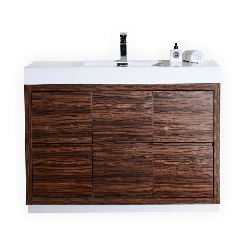 FMB48-WNT-1 KubeBath Bliss FMB48-WNT Freestanding Bathroom Vanity - Image 1
