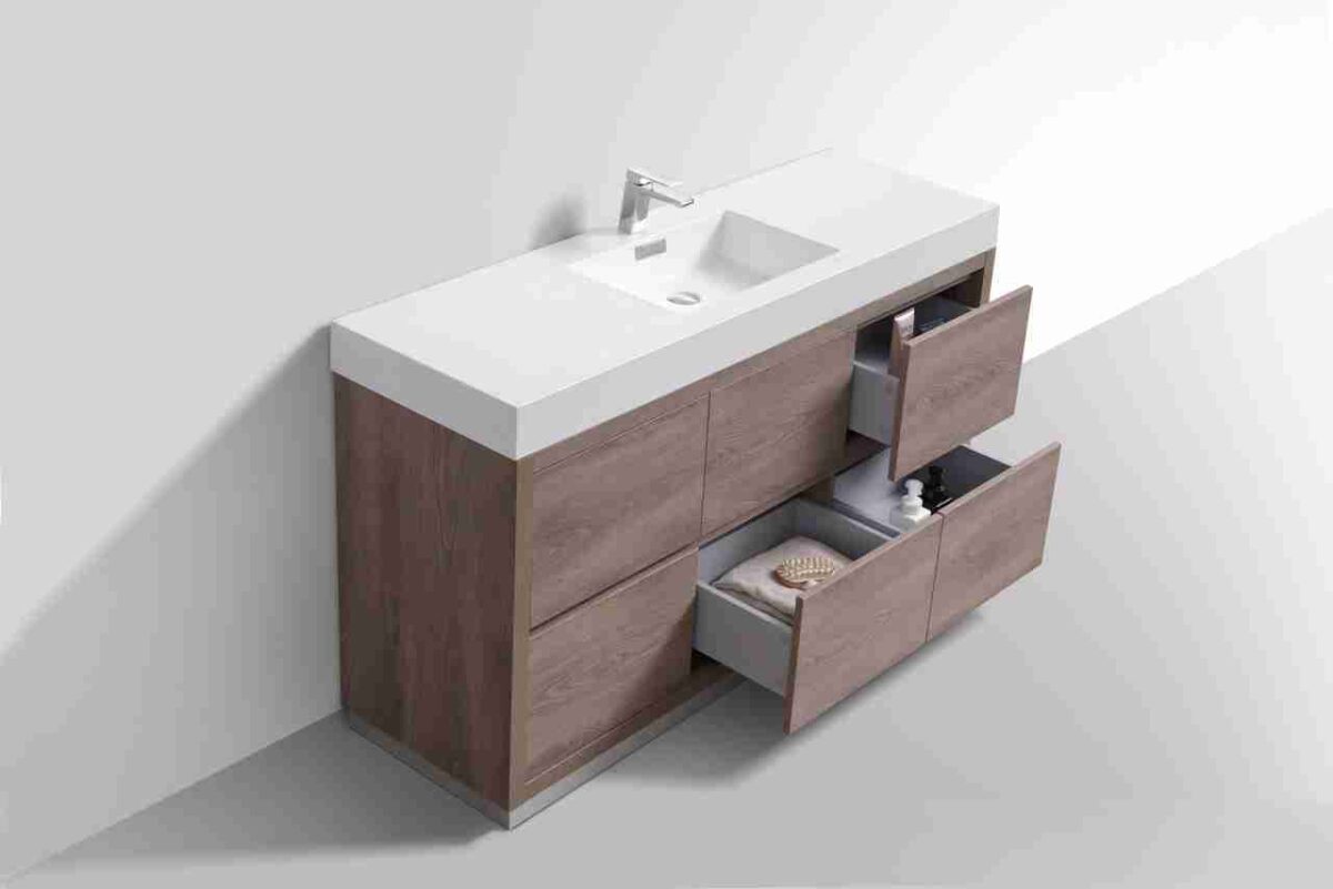 KUBEBATH BLISS 60″ SINGLE SINK BUTTERNUT FLOOR MOUNT MODERN BATHROOM VANITY - Image 4