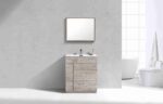 KUBEBATH MILANO 30″ NATURE WOOD FLOOR MOUNT MODERN BATHROOM VANITY - Image 2