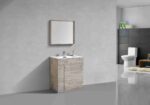 KUBEBATH MILANO 30″ NATURE WOOD FLOOR MOUNT MODERN BATHROOM VANITY - Image 3