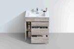 KUBEBATH MILANO 30″ NATURE WOOD FLOOR MOUNT MODERN BATHROOM VANITY - Image 5