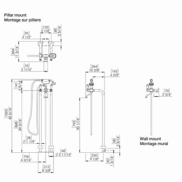 faucets-CPTF-02-L-CR_b BAIN SIGNATURE William - Classic Bathtub Faucet - Image 2