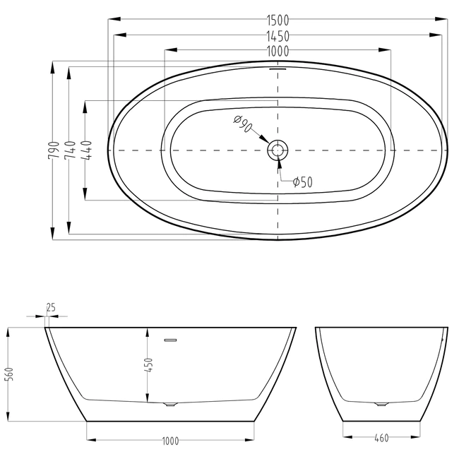 1500_38808877-e585-4269-9343-ce59e0a37961_667x667 KODAEN EGG PLUS 1500 One Piece Freestanding Bathtub - Image 2
