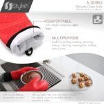 STYLISH A-901RD Heat Resistant Silicone Oven Gloves - Image 5