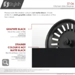 STYLISH ST-06 3.5-inch Graphite Stainless Steel Kitchen Sink Strainer - Image 4