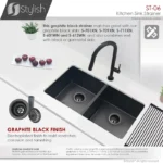 STYLISH ST-06 3.5-inch Graphite Stainless Steel Kitchen Sink Strainer - Image 8