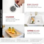 STYLISH S-830WH BRONTE 30-inch Granite Apron Kitchen Sink - Image 4