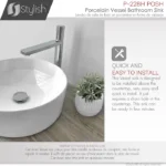 STYLISH P-228H POSH 16-inch Round Vessel Sink - Image 4