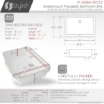 STYLISH P-209H RITZY 20-inch Undermount Bathroom Sink - Image 3