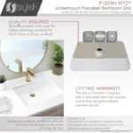 STYLISH P-209H RITZY 20-inch Undermount Bathroom Sink - Image 6