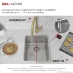 STYLISH S-405T MORELLA 15-inch Dual Mount Kitchen Sink - Image 6