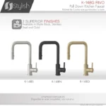 STYLISH K-148G Single Handle Pull Down Kitchen Faucet - Image 4
