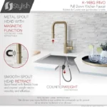 STYLISH K-148G Single Handle Pull Down Kitchen Faucet - Image 9