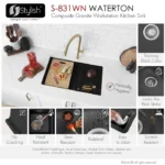 STYLISH S-831WN WATERTON 30-inch Workstation Kitchen Sink - Image 6