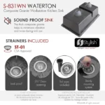 STYLISH S-831WN WATERTON 30-inch Workstation Kitchen Sink - Image 8