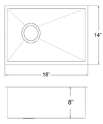 KODAEN UNBAR1200 PVD BAR KITCHEN SINK - Image 2