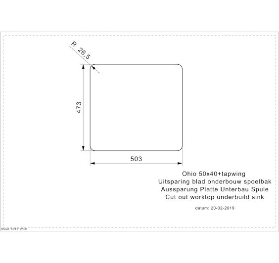 R15698_S_SST_CUB_V2112 REGINOX Ohio 50x40 Tapwing Kitchen Sink - Image 2