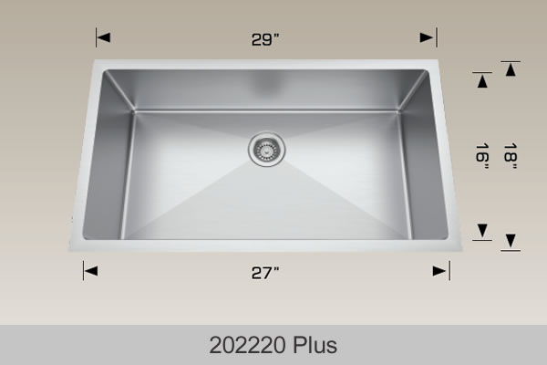 202220plus-1 BOSCO 202220 Plus / Deluxe Series Plus 29″ Kitchen Sink - Image 1