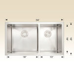 BOSCO 203337L Plus Titanium Plus Series 34″ Kitchen Sink