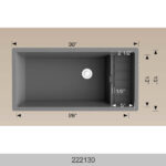 BOSCO 222130 Linear Granite Series 30″ Bathroom Sink