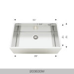 BOSCO 203630M Titanium Plus Series 30″ Kitchen Sink