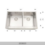 BOSCO 203623 Deluxe Series 32″ Kitchen Sink