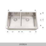 BOSCO 203624 Deluxe Series 32″ Kitchen Sink