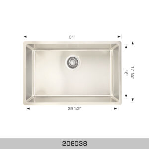 BOSCO 208038 Builder Series 31″ Kitchen Sink