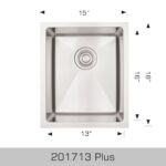 BOSCO 201713 Plus / Deluxe Series Plus 15″ Kitchen Sink